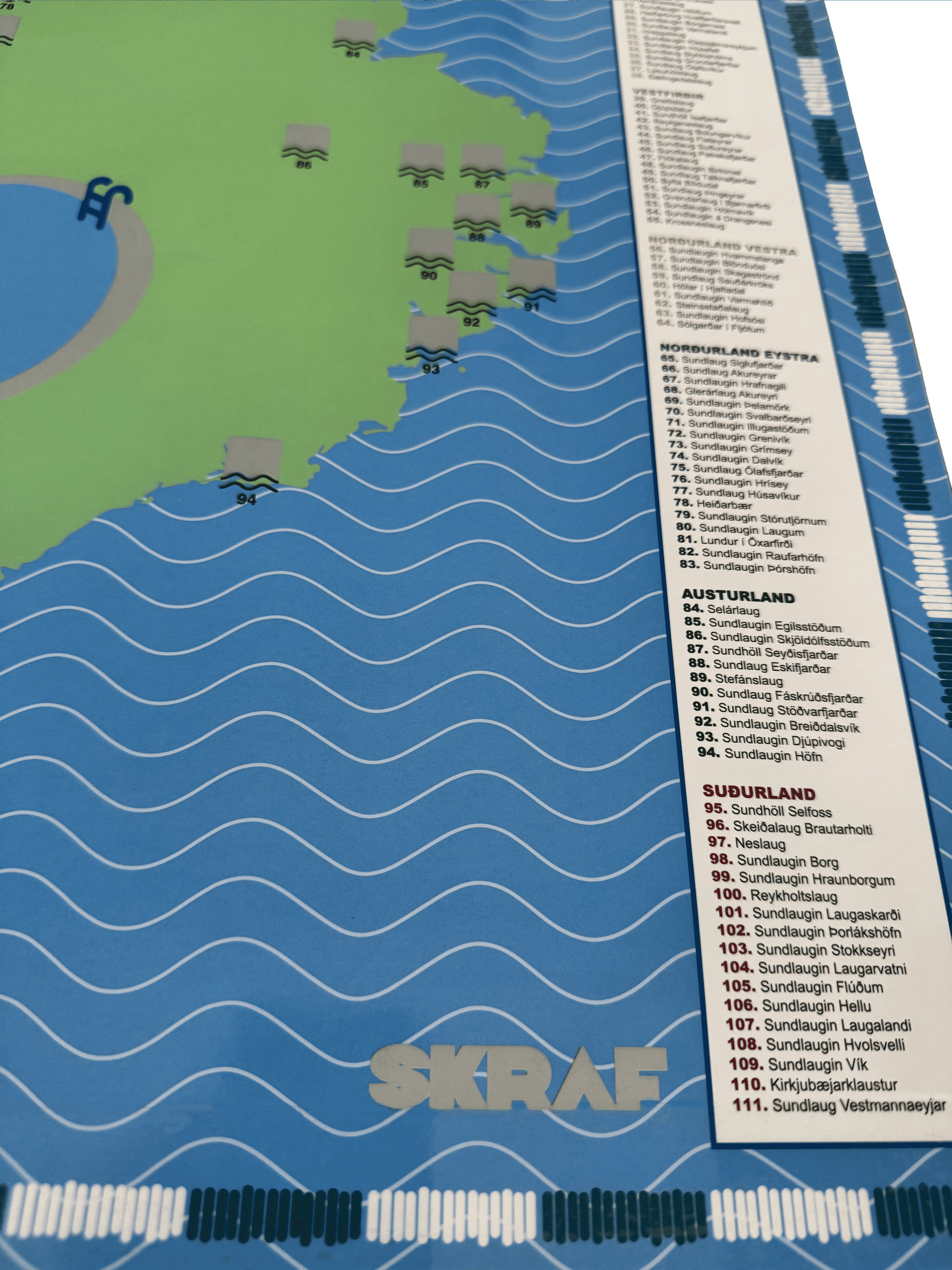 Sundlaugar Íslands Skafkort