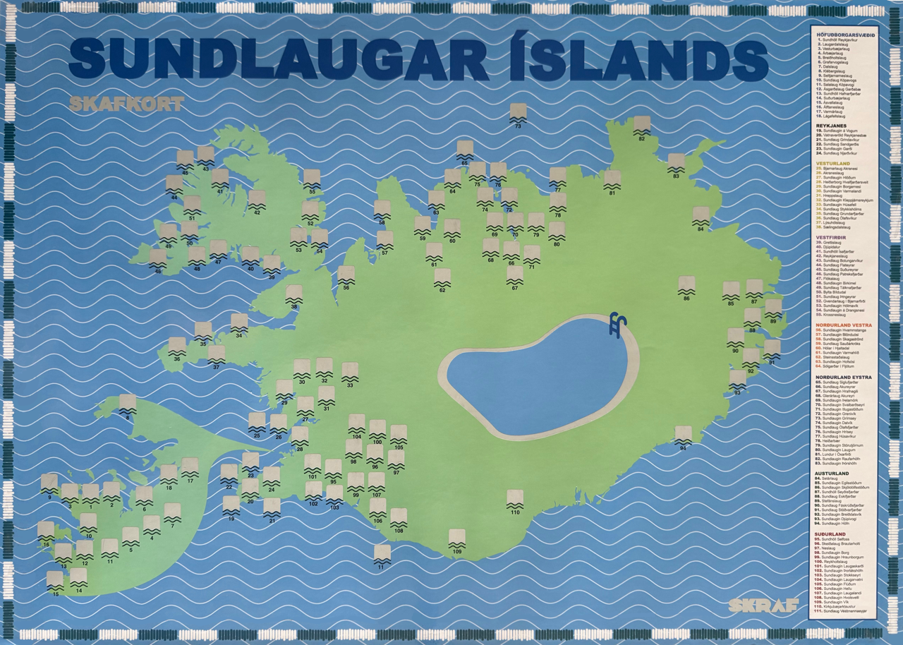 Sundlaugar Íslands Skafkort